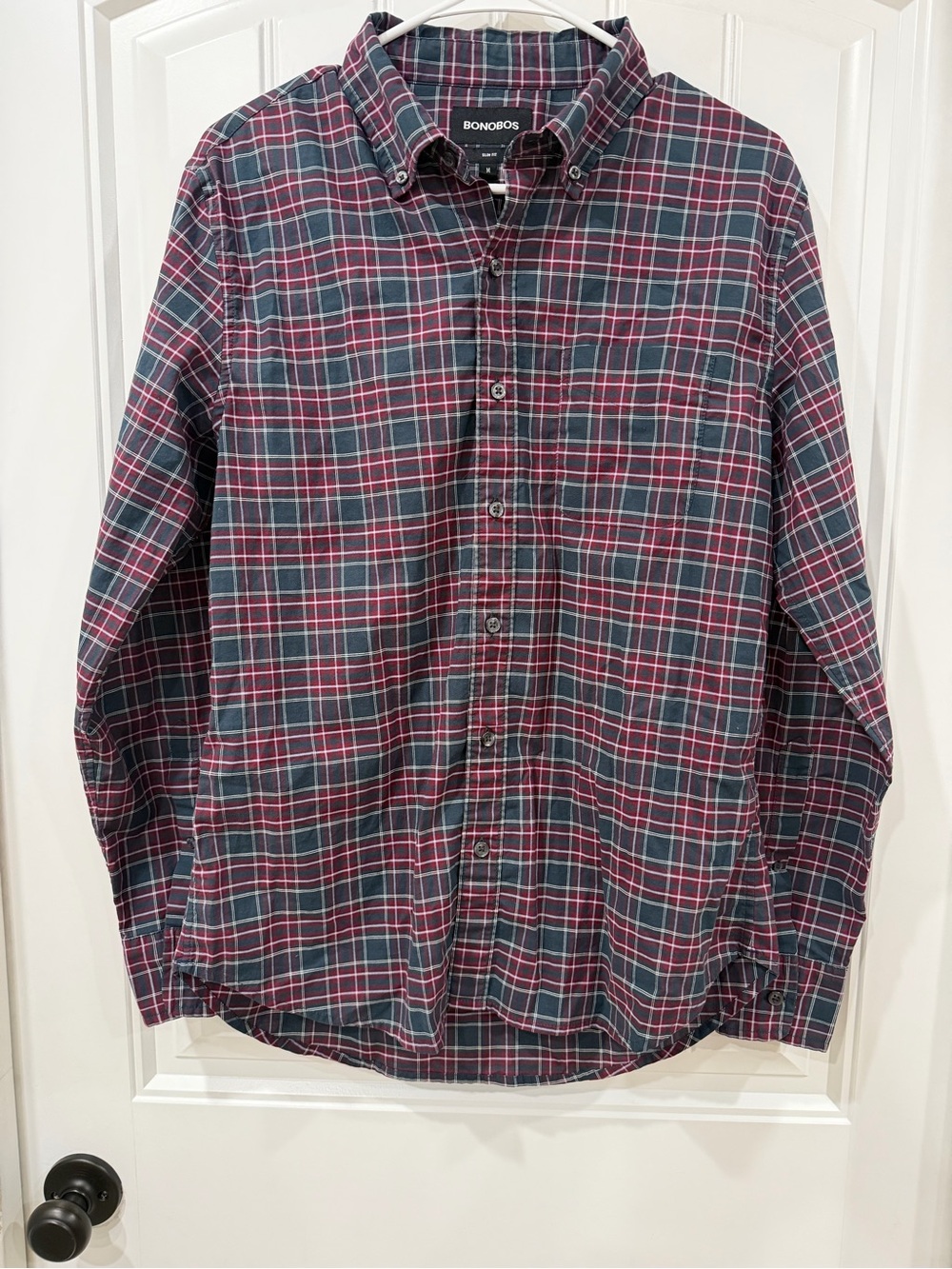 Bonobos Plaid Button-Down Shirt in Navy and Red